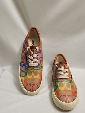 Coach Citysole Skate Multicolor Signature C Canvas Sneakers (W Size 7)